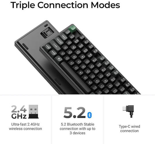 Keychron K2 Ultra K2U-J1 Wireless Gaming Mechanical Keyboard 75% with Keychron Red Switches and RGB Lighting English US Red
