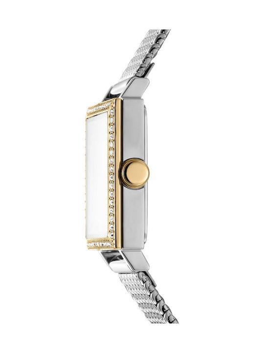 DKNY Women's Battery Watch with White Metal Bracelet