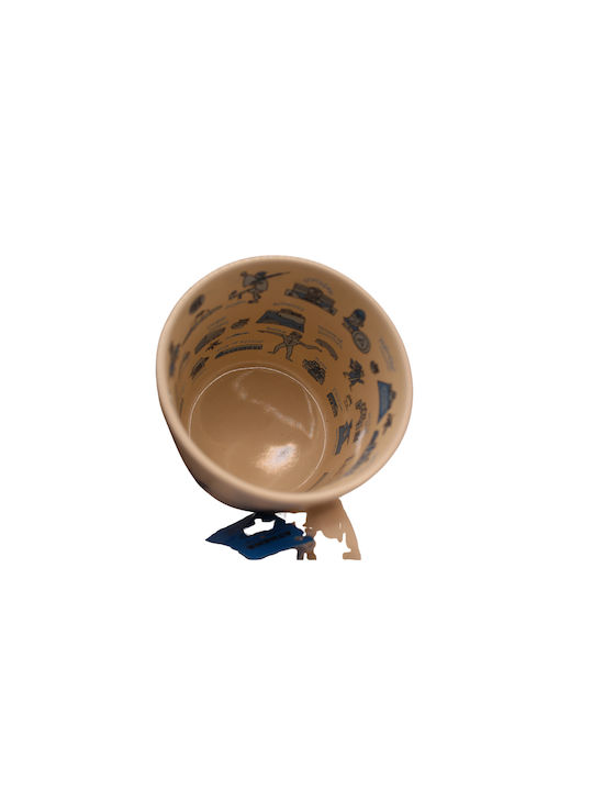 Acropolis & Evzone Ceramic Brown Mug