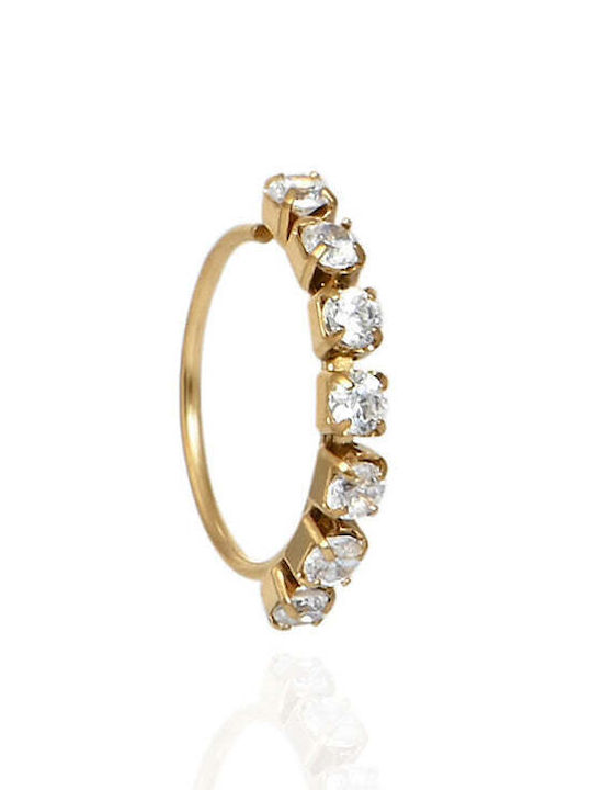 Asimi Body Piercing Ohrring Reifen Nase aus Vergoldetem Stahl 8 x 0.6mm