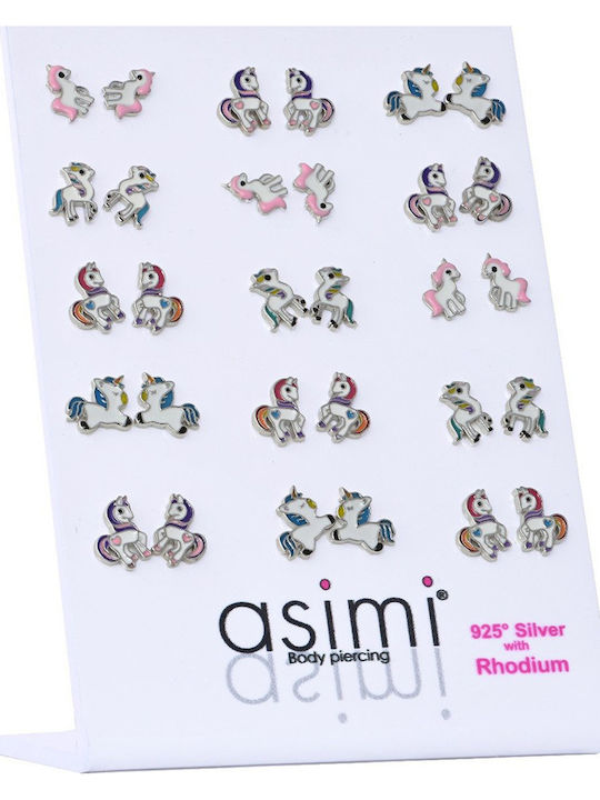 Asimi Body Piercing Хипоалергенни Сребърни Детски Обеци Студс Еднорози