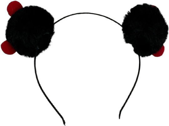 Hair Headband Pom Pom Red