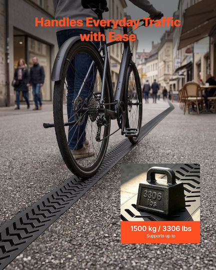 Vevor Channel with 62mm Outlet and Size 100.5x10.3cm Black 6 Pieces