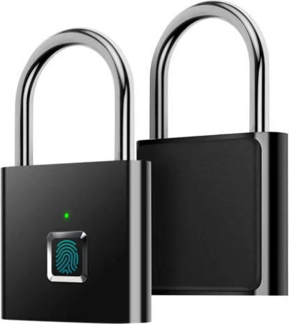 SPV Padlock Brass With Fingerprint Black