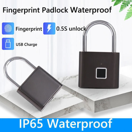 SPV Padlock Brass With Fingerprint Black