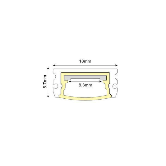 Lorer Waterproof Aluminum Profile Opal Cover 2m/Pc