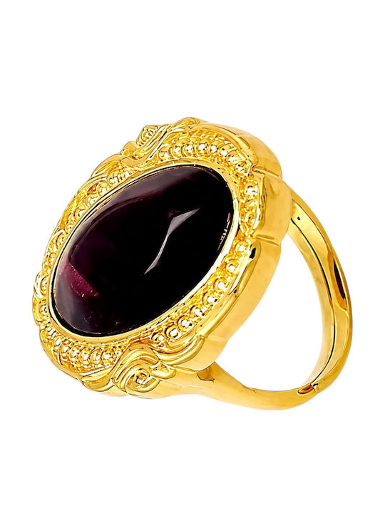 Rebecca Ring with Stones made of Steel Gold Plated Rebecca Ring with Stones made of Steel Gold Plated