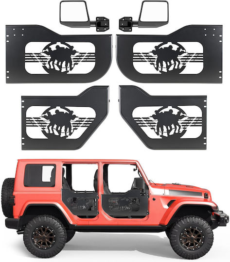 Vevor Σωληνωτές Ημιπόρτες Jeep 4 Θυρών Wrangler Jl 2018-2026 & Gladiator Jt 2020-2026 Σχέδιο Soldier Εμπρός Πίσω Dot Καθρέφτες Λαστιχένια Προστατευτικά Jpc4mcxsbta2gj12u001v0