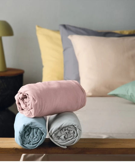 Kentia Baby Crib Sheet Cotton Fitted Sueve Pink 70x140cm