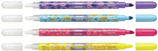 Carioca Memo Erase Underline Markers Yellow Set 4 Pieces
