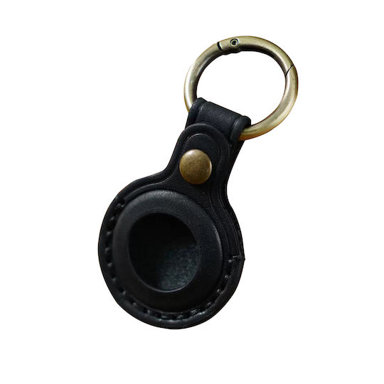 Mobile Origin Leder Schlüsselbund-Etui für AirTag in Schwarz