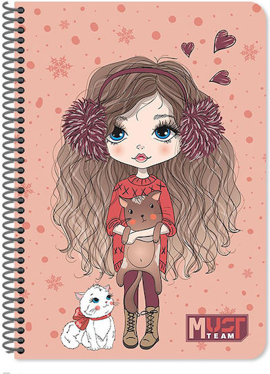 Must Team Spiral School Notebook Ruled B5 30 Paper Sheets 2 Subjects (Various Designs)