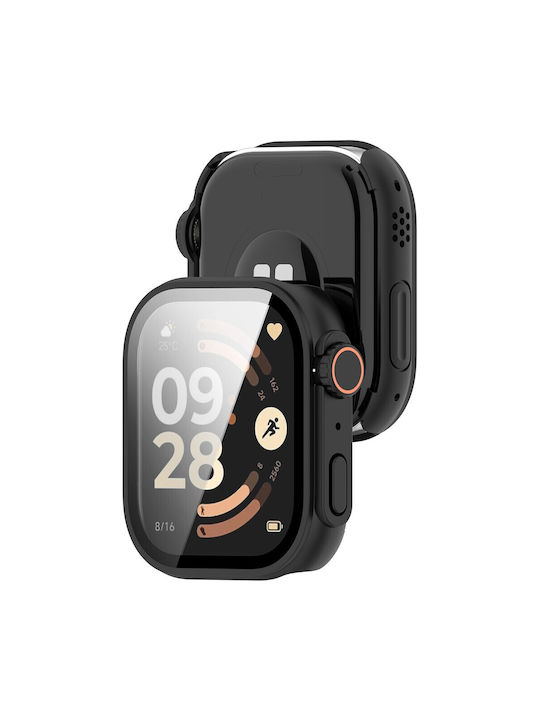 Plastic Case with Tempered Glass in Black Colour for Xiaomi Redmi Watch 6