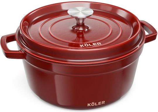 Koler Round Cast Iron Dutch Oven 26cm 5lt