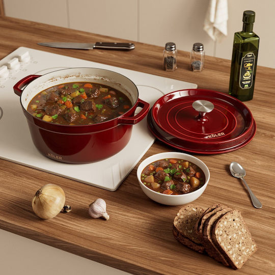 Koler Round Cast Iron Dutch Oven 26cm 5lt