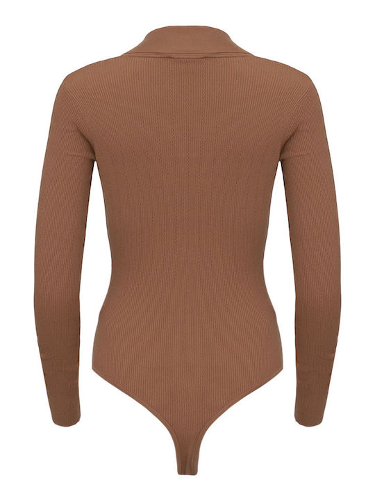 Κορμάκι Elisabetta Franchi Tabac Maro Bk02b66e2-fk4