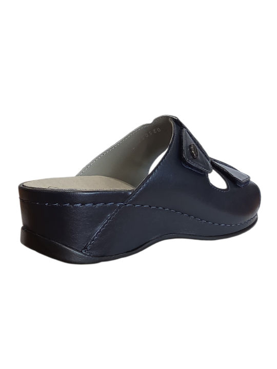 Damen Flache Sandalen Marineblau