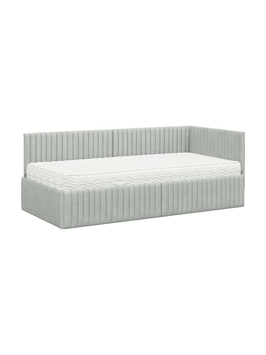 Einzelbett Offen Grau mit Lattenrost & Matratze 94x190cm