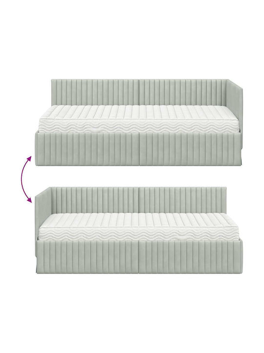 Einzelbett Offen Grau mit Lattenrost & Matratze 94x190cm