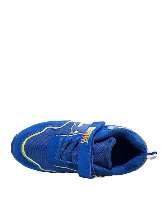 Kids Sneakers with Hoop & Loop Closure & Lights Blue