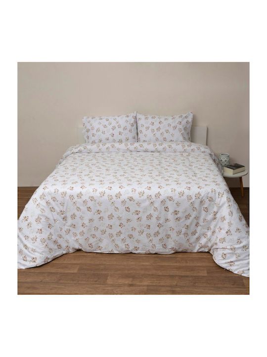 Viopros Anthi Double Bed Sheets Set With Rubber Hugger 160x200+25cm Anthi (4 Pieces)
