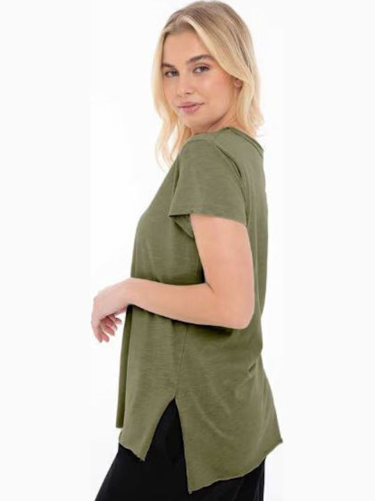 Damen Sport T-shirt Khaki