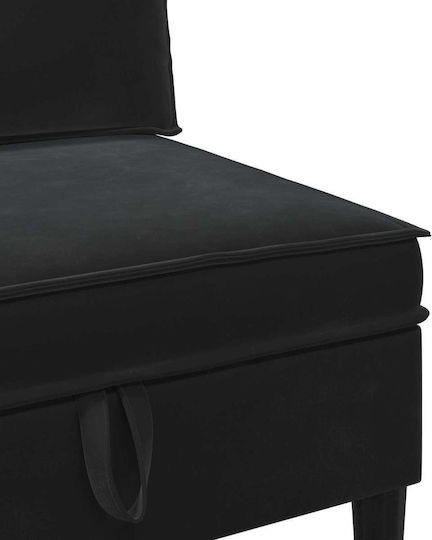 Velvet Armchair Black 70x70x82cm