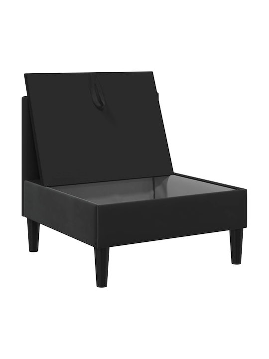 Πολυθρόνα Βελούδινη Μαύρο 70x70x82cm