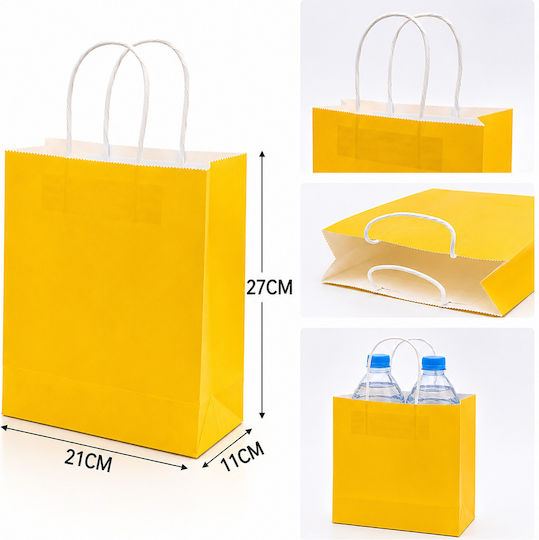 Paper Gift Bag Yellow 21x11x27cm