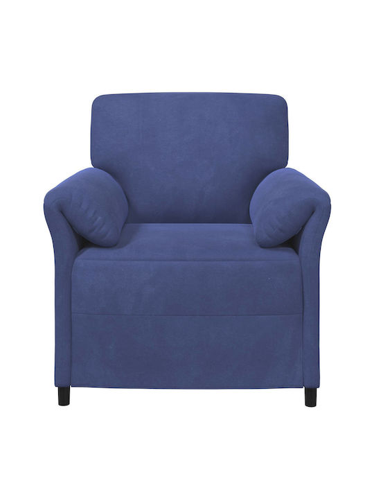 Sessel Aus Samt Blau Polizei 88x83x95cm