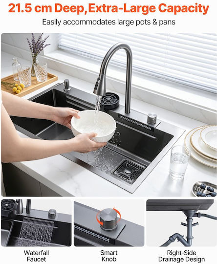 Vevor QRSSCLHSTSPDF8KVK001V0 Ένθετος Inox με Μπαταρία Μ85xΠ46cm Ασημί Vevor QRSSCLHSTSPDF8KVK001V0 Ένθετος Inox με Μπαταρία Μ85xΠ46cm Ασημί
