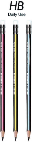 M&G Pencil HB With An Eraser 3 Colors 1 Piece