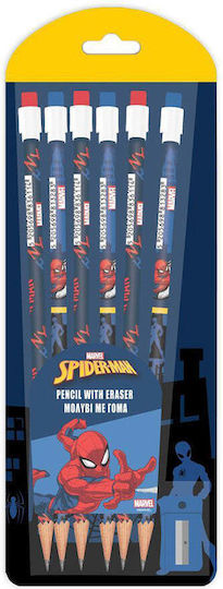 Set Pencils Eraser Sharpener Spiderman 7 Pieces