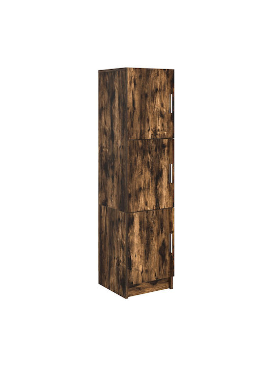 vidaXL Wohnzimmer Vitrine aus Spanplatte Rauch Eiche 31.5x32x124cm