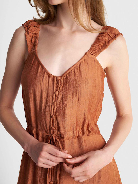 Summer Maxi Shirt Dress Orange
