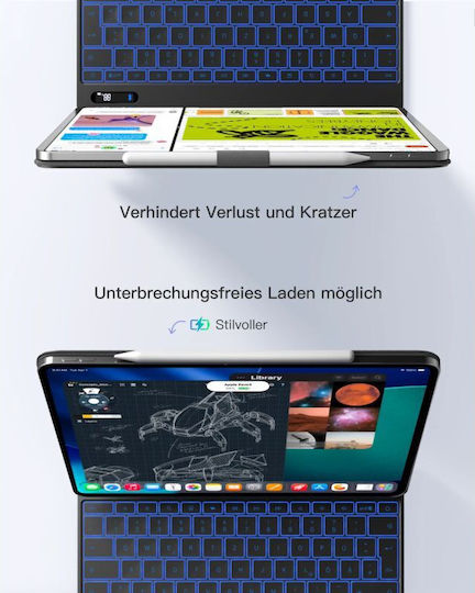 Inateck Tablet Hülle Ipad 13'' Qwertz Schwarz Kb903-13p_black