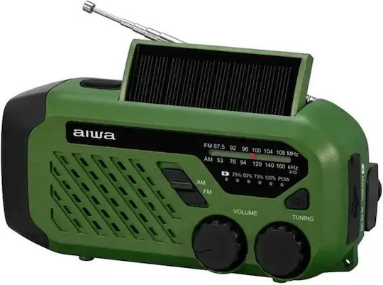 Aiwa R-99EM Tragbares Solarradio mit USB Grün