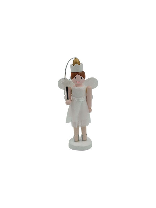 Weihnachtsbaumschmuck Holz Fee Ornament 12,5cm Gold