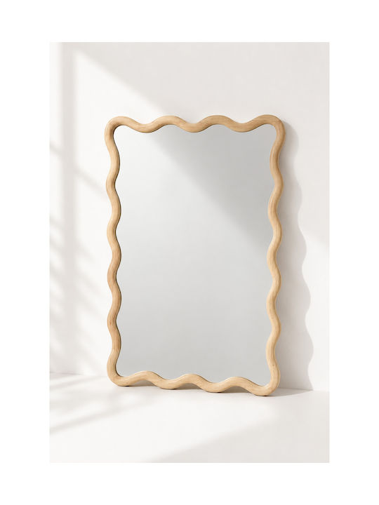 Kaemingk Wandspiegel mit Beige Hölzernes Rahmen 59x39cm 1Stück