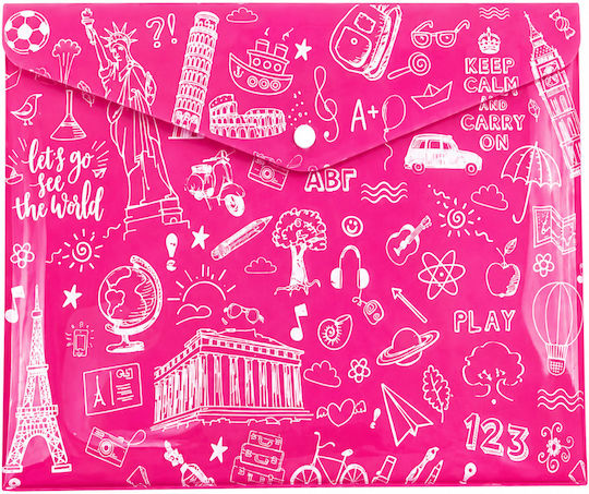 Typotrust Папка с Бутон Doodle A4 33x24см Фуксия