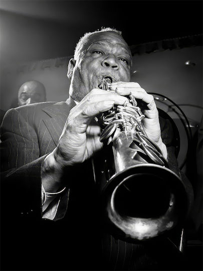Music Poster Sidney Bechet Ms409 30cm X 40cm Μαύρο Ξύλινο Κάδρο