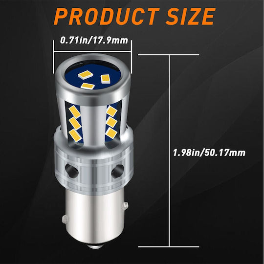 VenCore Lamps Truck PY21W-BAU15s Canbus LED Orange 8-48V 9W 1pcs