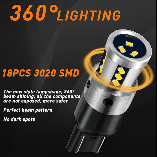 VenCore Lamps Car T20 Canbus LED Red 8-48V 9W 1pcs