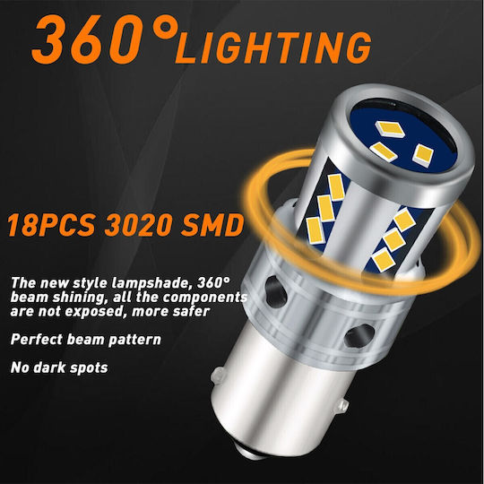 VenCore Lamps Car P21/5W Canbus LED 6000K Cold White 8-48V 9W 1pcs