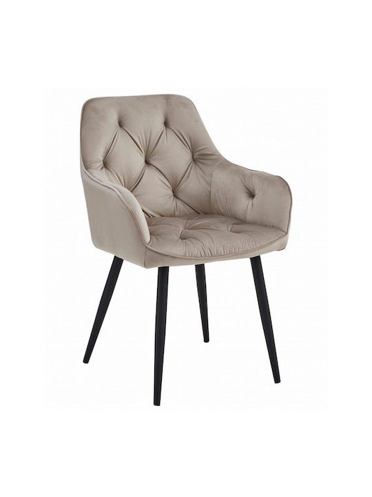 Scaune Bucătărie Catifelate Dark Beige And Black 1buc 56x62x83.5buc