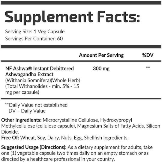 Fuel Up Extract de Ashwagandha 300 mg 60 capsule pe bază de plante