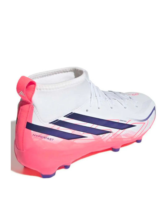F50 Hyperfast League FG Kids Soccer Cleats With Molded Studs White