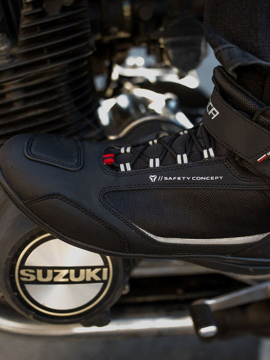Seca Traffic II Damen Motorradstiefel Leder Schwarz