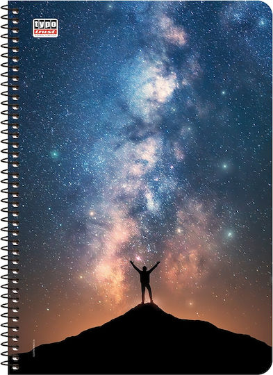 Typotrust Spiral Notebooks Ruled A4 120 Sheets 4 Subjects Illustration 8pcs (Μiscellaneous Designs/Colors)