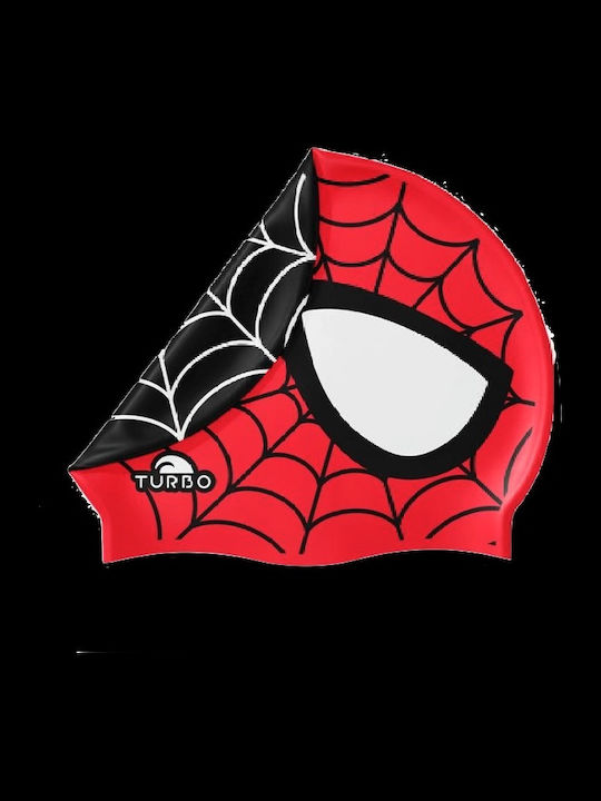 Turbo Black Spidey Eyes Double Sided Silicone Swimming Cap Turbo Red